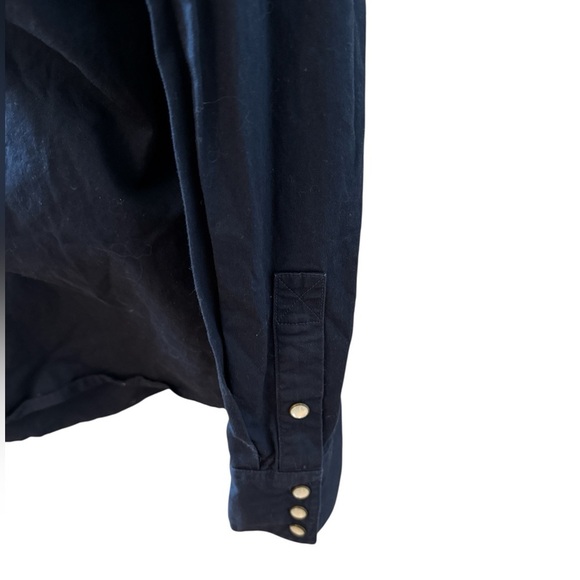 Tecovas Western Shirt Navy Blue Pearl Snap Buttons Pocket Flaps Size Medium - Picture 4 of 9